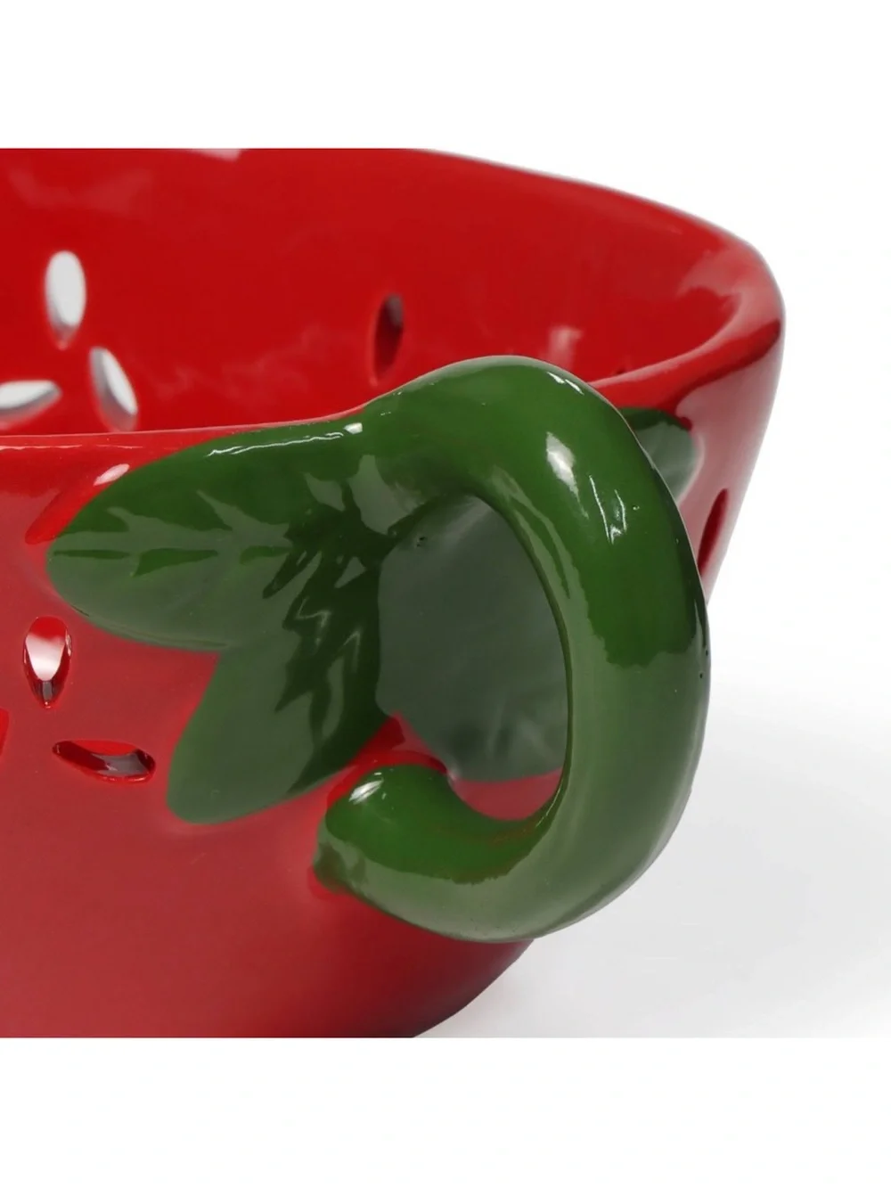 Red Strawberry Ceramic Berry Bowl with Green Leaf Handle, Target Bullseye 2026